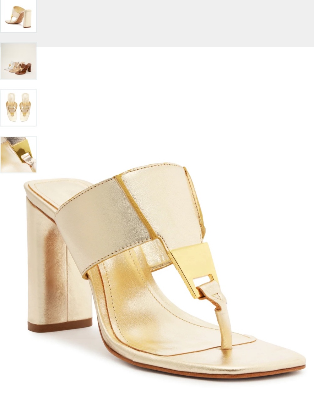 Schutz Salma Metallic Leather Heel Sandal
